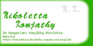 nikoletta komjathy business card